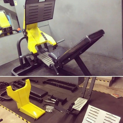 Πίεση ποδιών Hack Squat Δυναμική εκπαίδευση Πλάκα φορτωμένο Μηχανή 1120 * 1710 * 1170mm Διαστάσεις