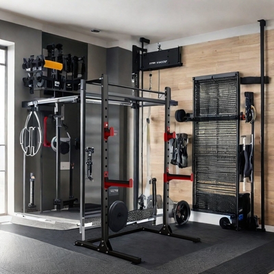 Στυλ Κλουβί Squat Rack Οικιακό γυμναστήριο εκπαιδευτής με βάρος πάγκο Barbell και 1100 * 1300 * 2100