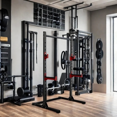 Στυλ Κλουβί Squat Rack Οικιακό γυμναστήριο εκπαιδευτής με βάρος πάγκο Barbell και 1100 * 1300 * 2100