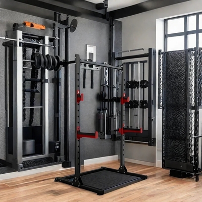 Στυλ Κλουβί Squat Rack Οικιακό γυμναστήριο εκπαιδευτής με βάρος πάγκο Barbell και 1100 * 1300 * 2100