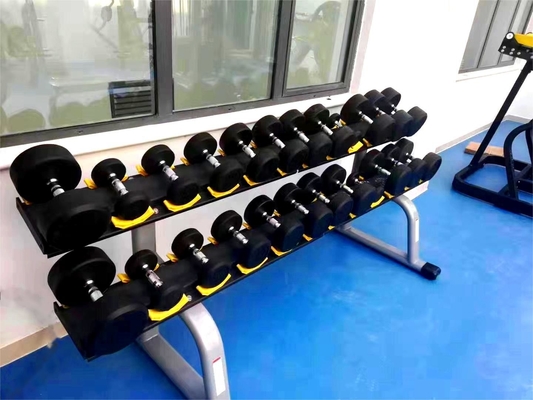 Τρίτο επίπεδο εμπορικών νταμπέλ Rack Steel Body Building Αποθήκευση για γυμναστήριο εξοπλισμό γυμναστικής