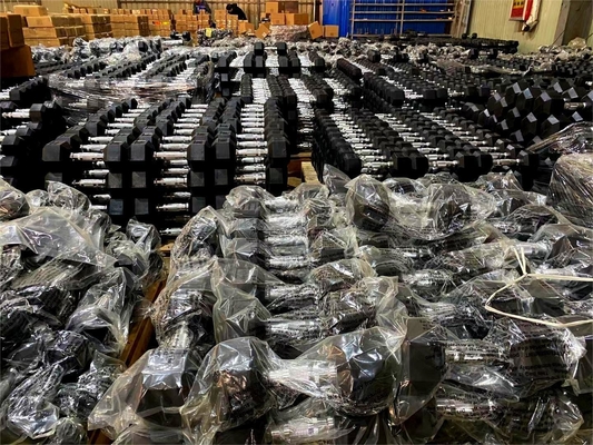 Προσαρμοσμένο λογότυπο Hex Gum Coated Dumbbells για εξοπλισμό γυμναστικής στο σπίτι 2.5kg-50kg