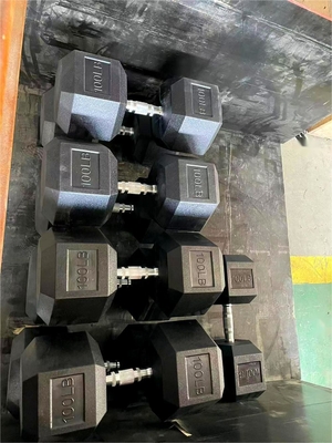 Προσαρμοσμένο λογότυπο Hex Gum Coated Dumbbells για εξοπλισμό γυμναστικής στο σπίτι 2.5kg-50kg