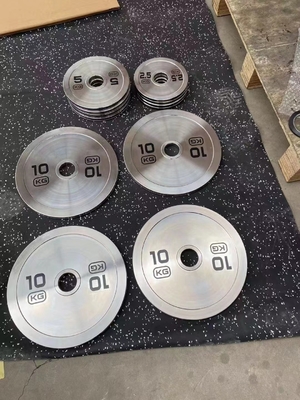 Δυναμική προπόνηση Barbell με βάρος πλάκες σύνολο και Silver Chrome Plate Barbell σύνολο
