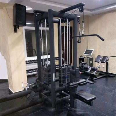 Εσωτερικό γυμναστήριο Σπίτι 5 Σταθμός Πολλαπλό γυμναστήριο Power Rack Pull Up Machine με ατσάλινο σωλήνα Q235