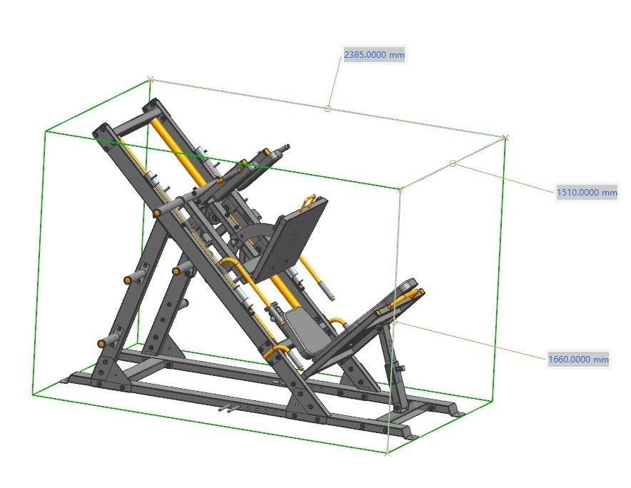 Μέσο φορτιστή 2 σε 1 Hack Squat και Leg Press Machine για εμπορική προπόνηση δύναμης